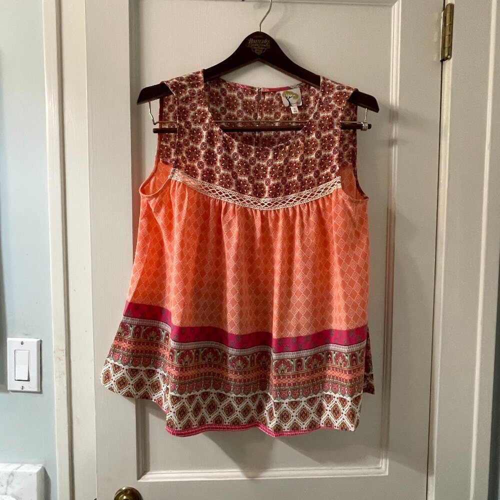 Fig and Flower Tank Top S NWT lace scoop neck o - Picture 3 of 8